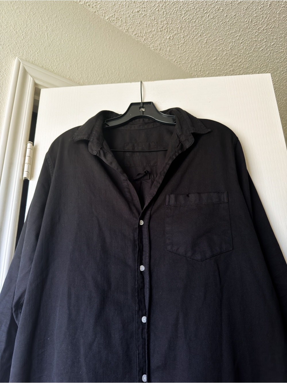 Frank & Eileen Rory Maxi Shirt Dress Famous Denim Black Large EUC - Picture 5 of 8